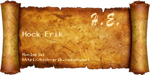 Hock Erik névjegykártya